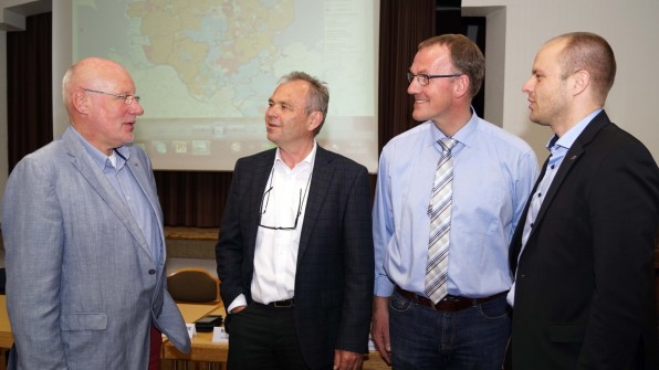 Richard Krause, Franz-Peter Sprung, Thomas Detlefsen und Johannes Lüneberg vom Breitbandkompetenzzentrum